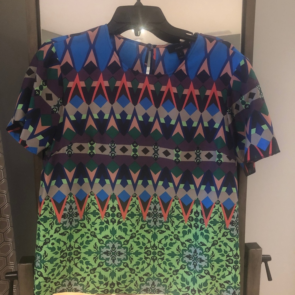 JCrew Colorful Patterned Blouse